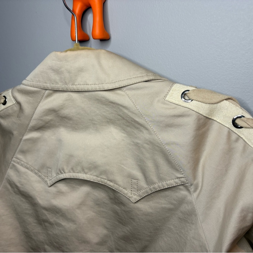 Sandro Cream Bomber Jacket with Red Accents - Picture 7 of 12